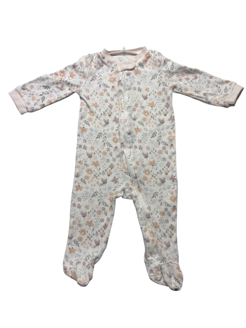Chick Pea Baby Girl Floral Fairy Style Footie Pajamas Size 6-9 Months